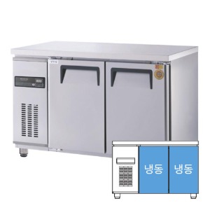 [그랜드우성] 업소용 간냉식 측면 보냉테이블 올냉동고 4자 좌기계 GWFM-120FTC