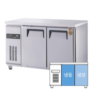 [그랜드우성] 업소용 간냉식 측면 보냉테이블 냉동,냉장고 4자 좌기계 GWFM-120RFTC