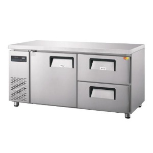 [그랜드우성] 간냉식 카페형 서랍식 냉장고(우유보관) 5자, 좌도어 우서랍 2칸 GWFM-150DT-2R