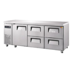 [그랜드우성] 간냉식 카페형 서랍식 냉장고(우유보관) 6자, 좌도어 우서랍 4칸 GWFM-180DT-4R