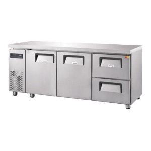 [그랜드우성] 간냉식 카페형 서랍식 냉장고(우유보관) 6자, 좌도어2 우서랍 2칸 GWFM-180DT-2R